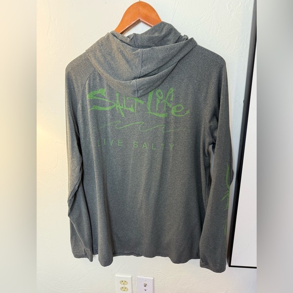 Men’s Salt Life Gray Performance Hoodie - Picture 3 of 4
